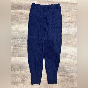 Ralph Lauren Ladies Dark Blue Cable Knit Joggers